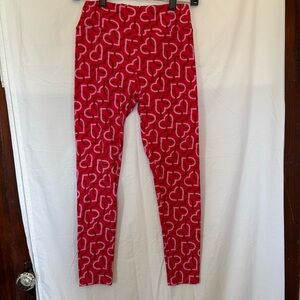 Red/Pink Heart Patterned Leggings LuLaRoe
